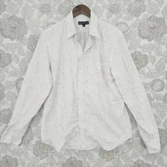 J. Crew Mercantile Cotton Textured Button down Long sleeve Men's Shirt L‎ 7802C - Picture 1 of 7